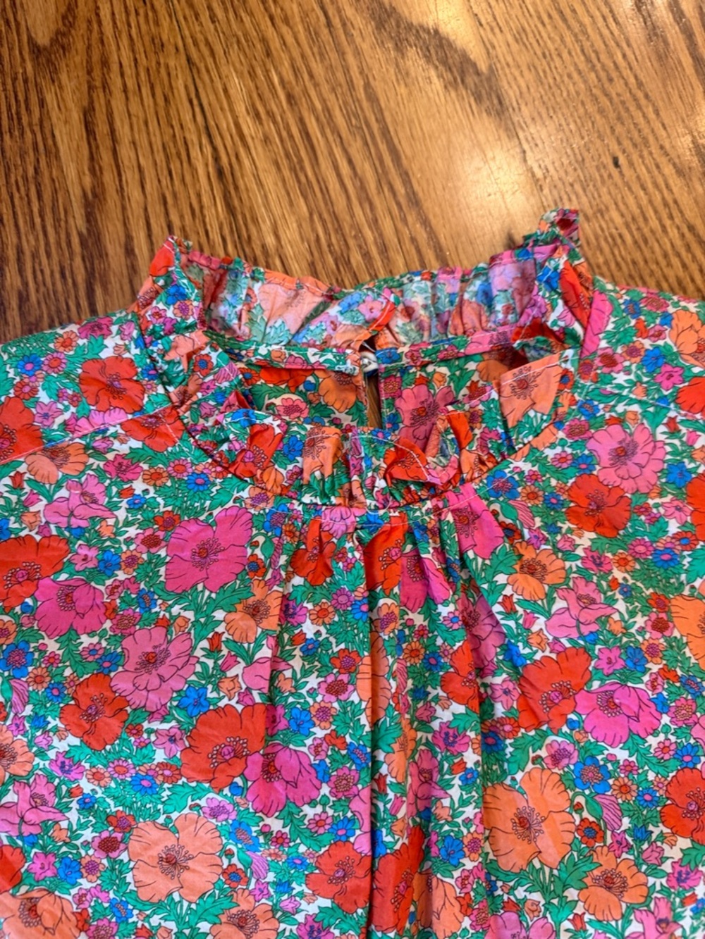 J Crew Liberty Print Bright Floral Short-Sleeve Blouse - Picture 2 of 7